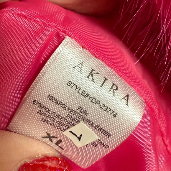 AKIRA NWT Stunning Hot Pink Faux Fur Long Sleeve Lined Teddy Jacket (0721) - Picture 9 of 12
